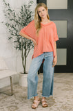 Growing Restless V-Neck Tee in Coral
