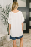 Growing Restless V-Neck Tee in White