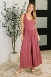 Head to Toe Whoa Gathered Wide Leg Jumpsuit in Mauve