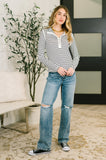 I Know What I Want Long Sleeve Henley Top- 8/27/2026