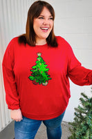 More The Merrier Red Sequin Christmas Tree Hacci Top