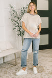 I Think I'm in Love Round Neck Loose Tee in Khaki Leopard