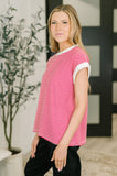 I Wouldn't Mind Short Sleeve Top in Ruby