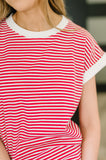 I Wouldn't Mind Short Sleeve Top in Ruby