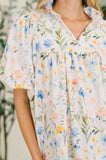 In All This Time Notch Neck Floral Blouse