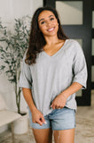 It's All You Oversized Tunic Top in Grey