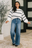 Ivy Lane Textured Sweater in White and Black