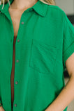 Keep Up Collared Button Down in Green