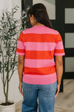 Known for a While Knit Blouse in Pink and Red