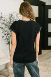 Little Details Trim Detail Top in Black
