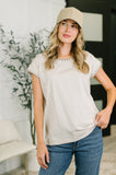 Little Details Trim Detail Top in Sand Beige