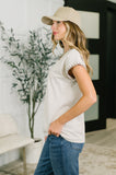 Little Details Trim Detail Top in Sand Beige