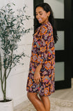 Lizzy Long Sleeve Dress in Chocolate Floral