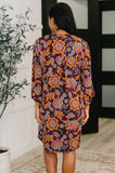 Lizzy Long Sleeve Dress in Chocolate Floral