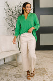 Only Pair High Waisted Wide Leg Bottoms in Linen
