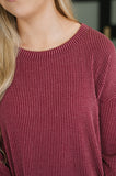 Love to Love You Textured Knit Dress in Burgundy