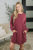 Love to Love You Textured Knit Dress in Burgundy