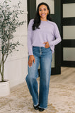 Mellow Mood Heathered Pullover in Lavender