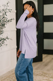 Mellow Mood Heathered Pullover in Lavender