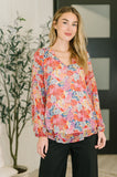 Modern Meadow V-Neck Puff Sleeve Blouse