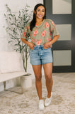 More Than Butterflies Floral V-Neck Top