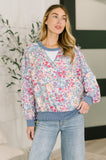 New Opportunities Drop Shoulder Floral Pullover