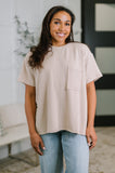 Not That complicated Textured Boxy Tee in Ash Mocha