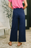 Only Pair High Waisted Wide Leg Bottoms in Navy