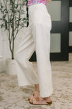 Only Pair High Waisted Wide Leg Bottoms in Off White