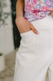 Only Pair High Waisted Wide Leg Bottoms in Off White