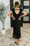 On the Town Lace Scoop Neck Dress in Black