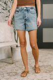 Paige High Waist Rigid Magic Cutoff Short Raw Side Seams