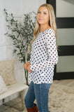 Passively Poise Long Sleeve Top in Polka Dot