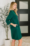 Portfolio Quarter Sleeve Dress in Hunter Green