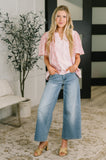Pretty Prime Bell Sleeve Color Block Blouse