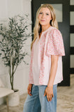 Pretty Prime Bell Sleeve Color Block Blouse