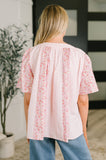 Pretty Prime Bell Sleeve Color Block Blouse