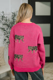 Pretty and Prowling Graphic Pullover in Pink