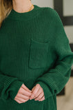 Quick Nap Textured Pullover in Hunter Green