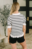 Rational Ruffle Textured Knit Blouse
