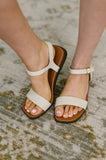 Riddle Ankle Strap Sandal in Beige