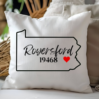 Hometown Love City/State Pillow