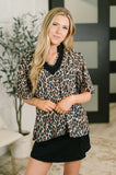 Sassy Season Split Neck Leopard Print Blouse