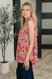 Sea Spray Collared Sleeveless Top in Island Bloom