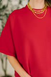 Sense of Clarity Boxy Top in Ruby