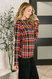 She's Always Changing Plaid Lettuce Hem Top