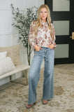 Shockingly Savvy Pleated Floral Blouse