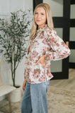 Shockingly Savvy Pleated Floral Blouse