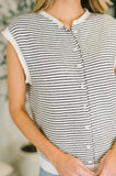 So Good It Hurts Cap Sleeve Button Down