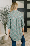 So It Goes Split Neck Plaid Top
